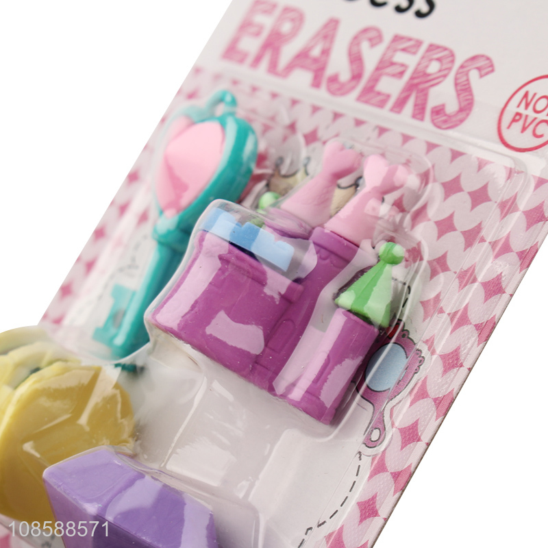 Good selling cartoon children princess erasers set for stationery