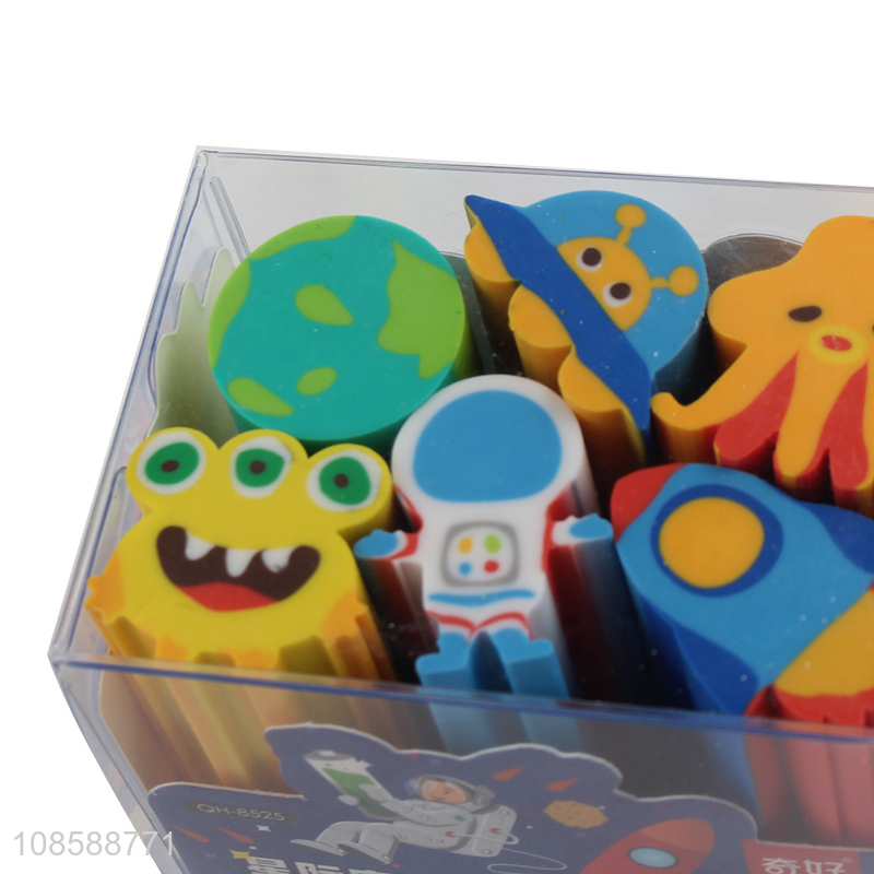 Hot sale children space explorer eraser set for stationery