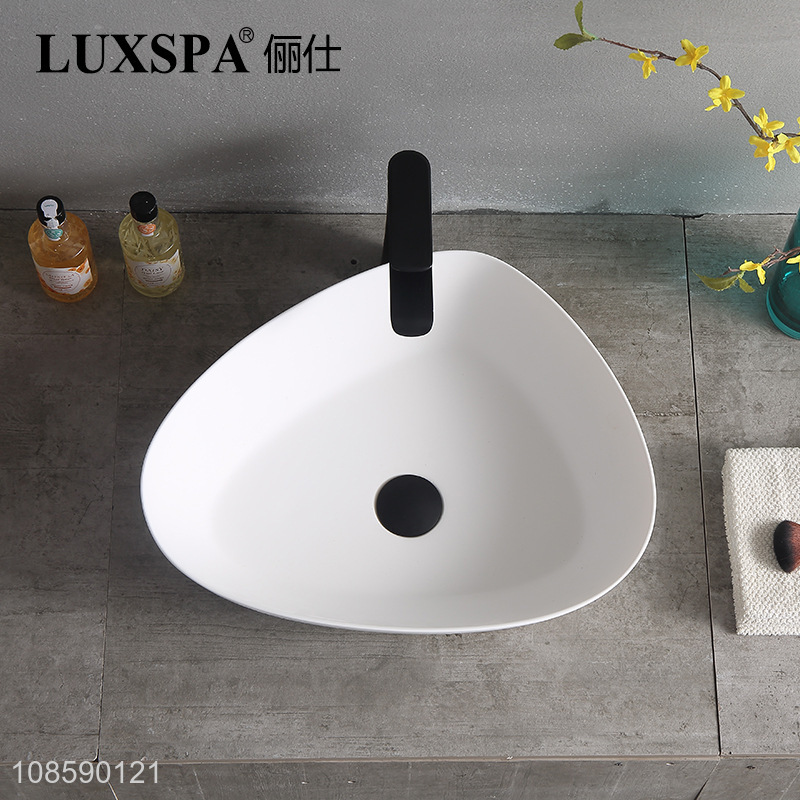 Wholesale bathroom above counter sink artificial stone vessel sink