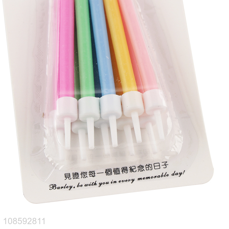 New product 10pcs jelly color birthday cake candles with base