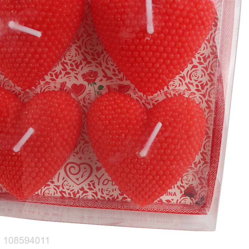 Hot selling 4 pieces Valentine's Day candles smokeless wax candles