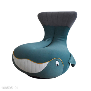 Wholesale cute metal frame rotatable whale sofa chair recliners