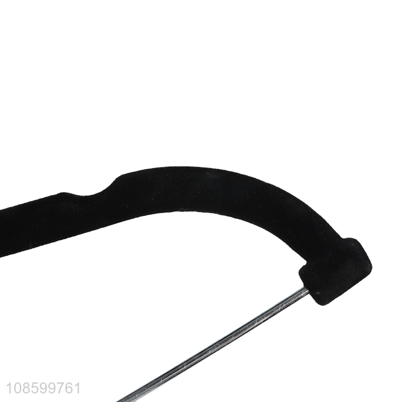 Wholesale durable flocked velvet clothes hanger trousers hanger