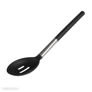 Factory supply long handle nylon slotted ladle spoon