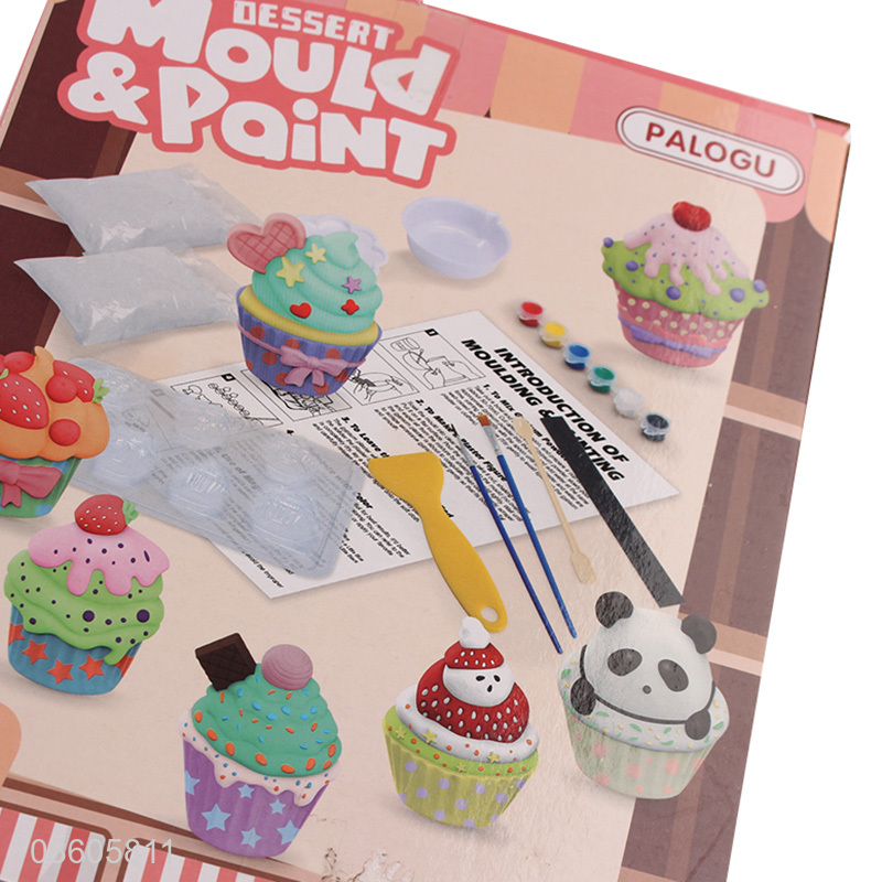 Wholesale educational DIY plaster toy cupcake painting kit for kids