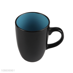 Good quality two-tone ceramic coffee mugs porcelain cups