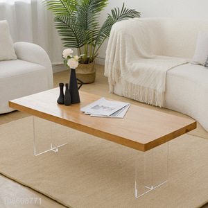 Wholesale Japanese style acrylic base solid wood end table tatami table