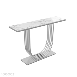 New product modern marble top entryway table with metal frame