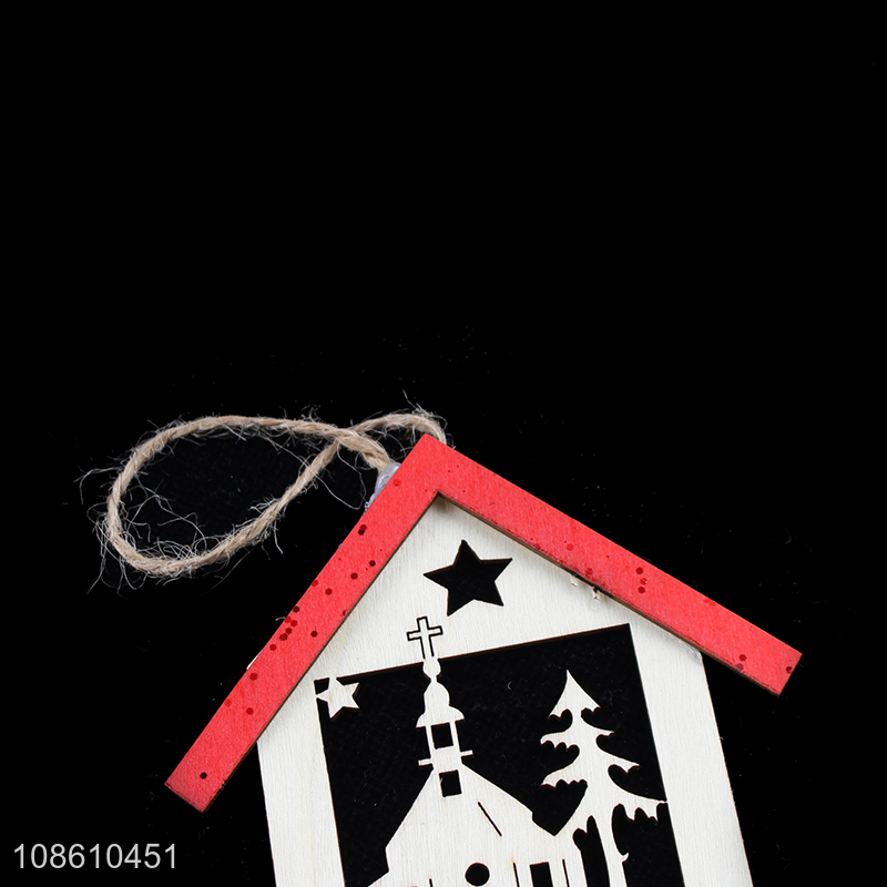 China wholesale house shape christmas hanging ornaments decoration