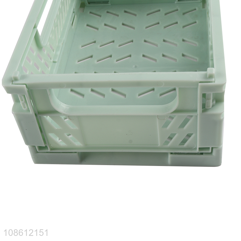 Factory wholesale collapsible plastic storage basket desktop organizer