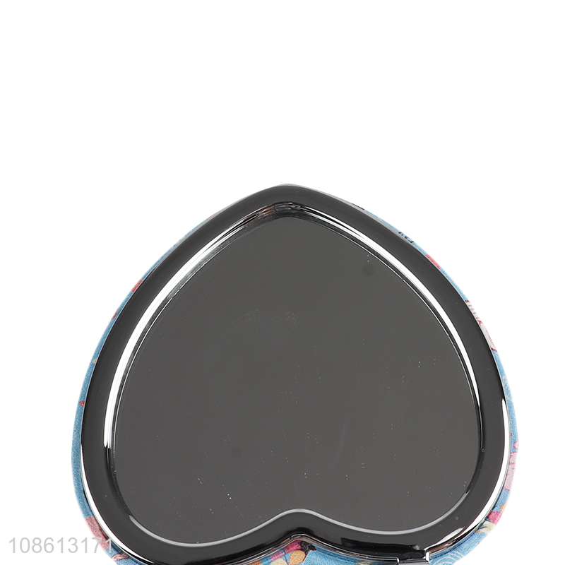 Low price heart shape double-sided makeup mirror cosmetic mirror