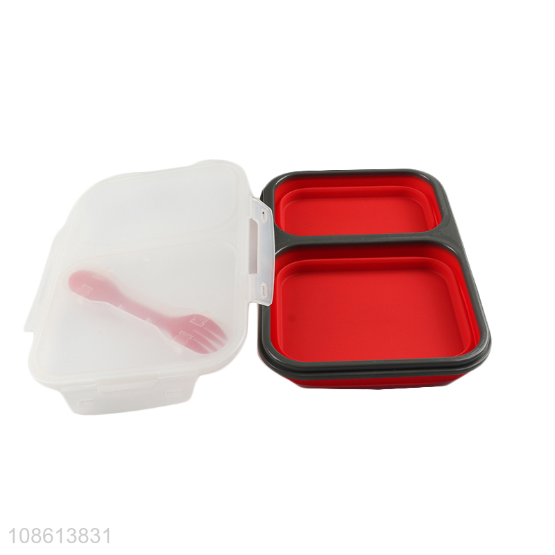 High quality microwave safe airtight collapsible silicone lunch box set