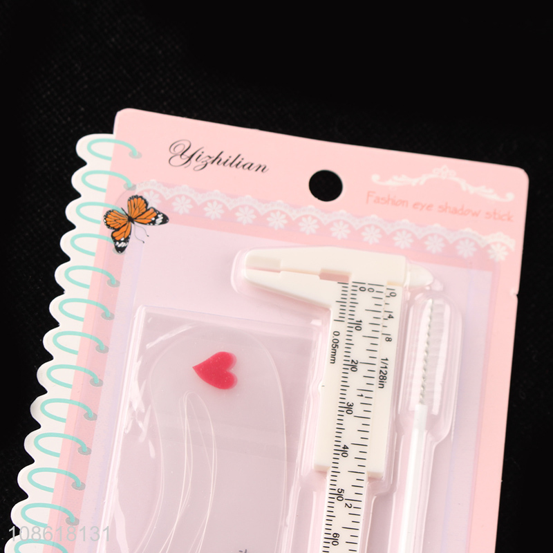 Hot sale plastic eyebrow tool set with sliding gauge vernier caliper