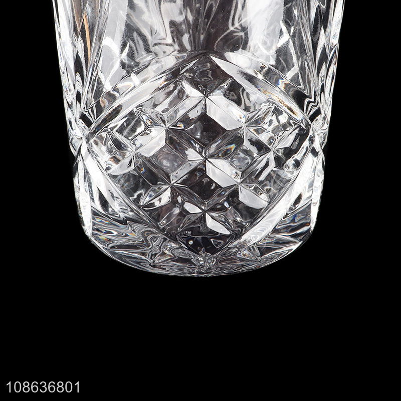 High quality clear embossed whiskey glasses tumbler drinking cup