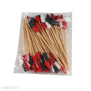 Hot sale 50pcs bamboo fruit picks decorative picks for drinks