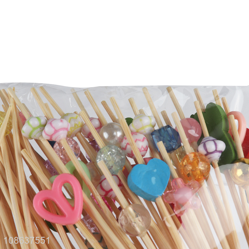 Good quality 50pcs bamboo fruit picks disposable party picks