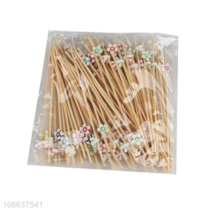 Wholesale 50pcs bamboo cocktail picks fruit picks cake picks