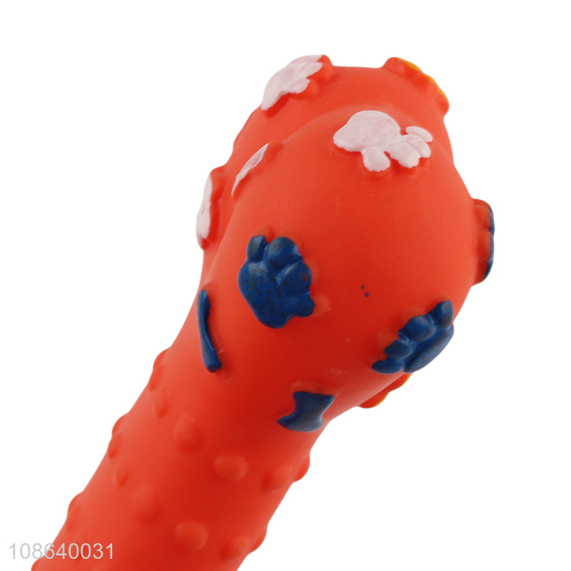 Wholesale bone shaped vinyl dog toys squeaky toy pet teething toy