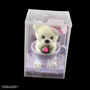 Factory supply cute cartoon bear artificial flower home decoration