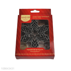 Low price snowflakes shape stainless steel cookies mould for sale