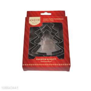 Top selling christmas supplies xmas tree cookies mould set