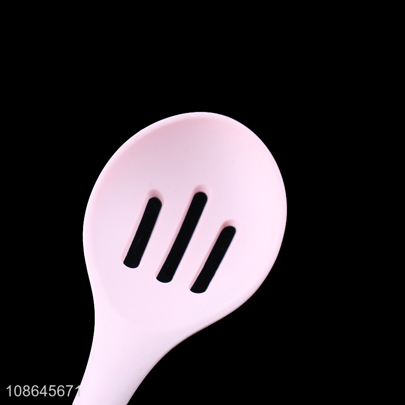 Good quality food grade silicone cooking spoon heat resistant slotted spoon