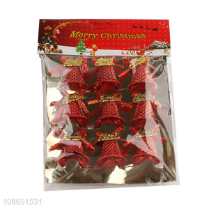 Good quality 9pcs christmas hanging ornaments bell for decoration