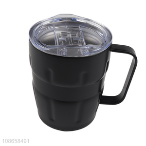 Popular products black stainless steel insulated vacuum cup with handle