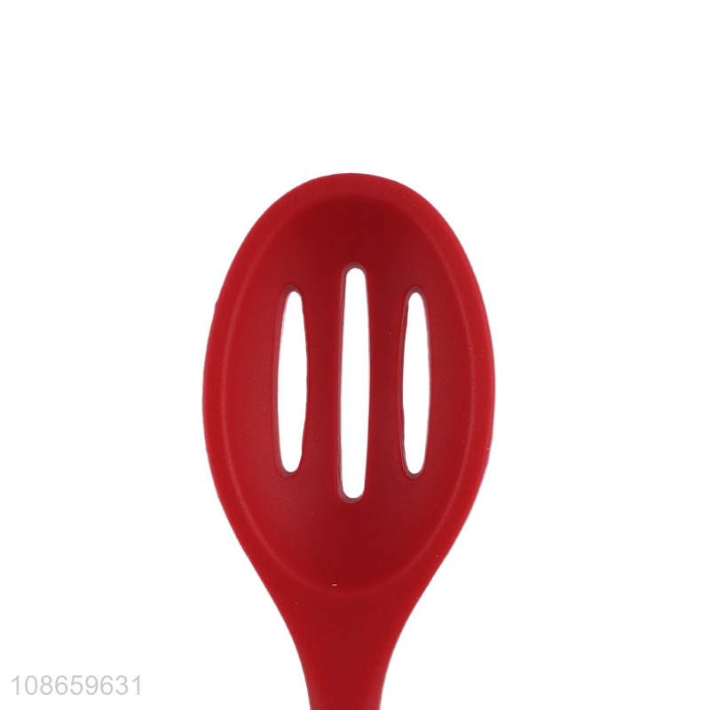 Good quality silicone slotted cooking spoon slotted basting spoon