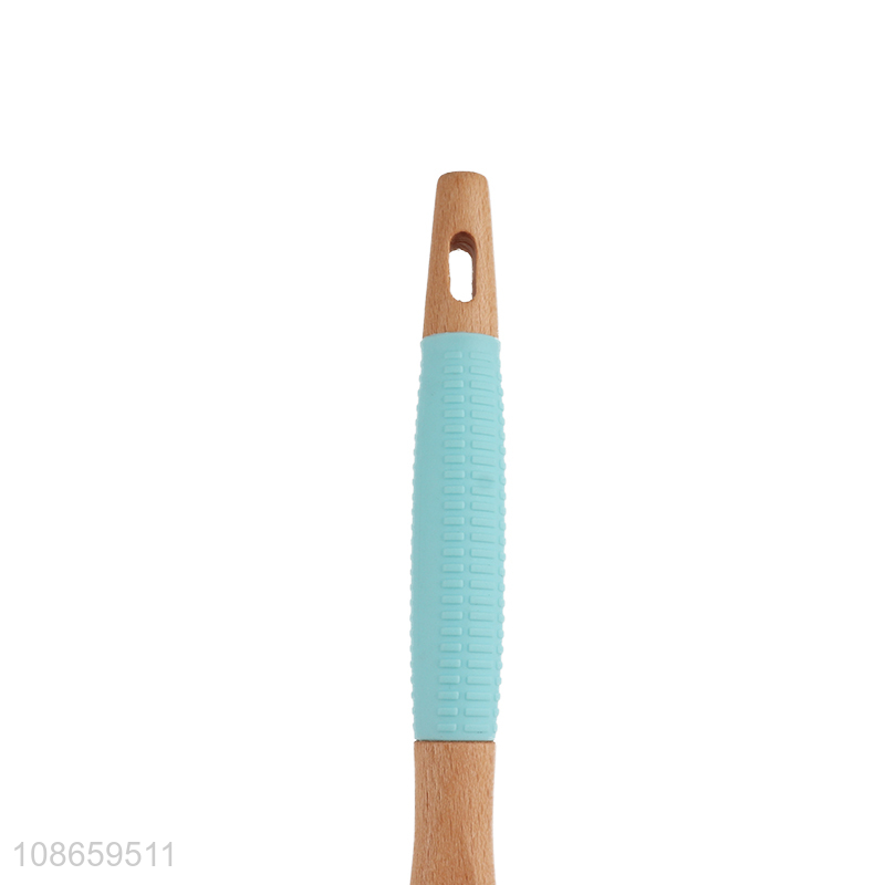 Wholesale bpa free silicone butter spatula scraper with wooden handle