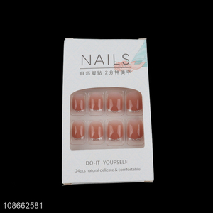 Hot items comfortable 24pcs adult <em>fake</em> <em>nail</em> artificial <em>nail</em> for sale