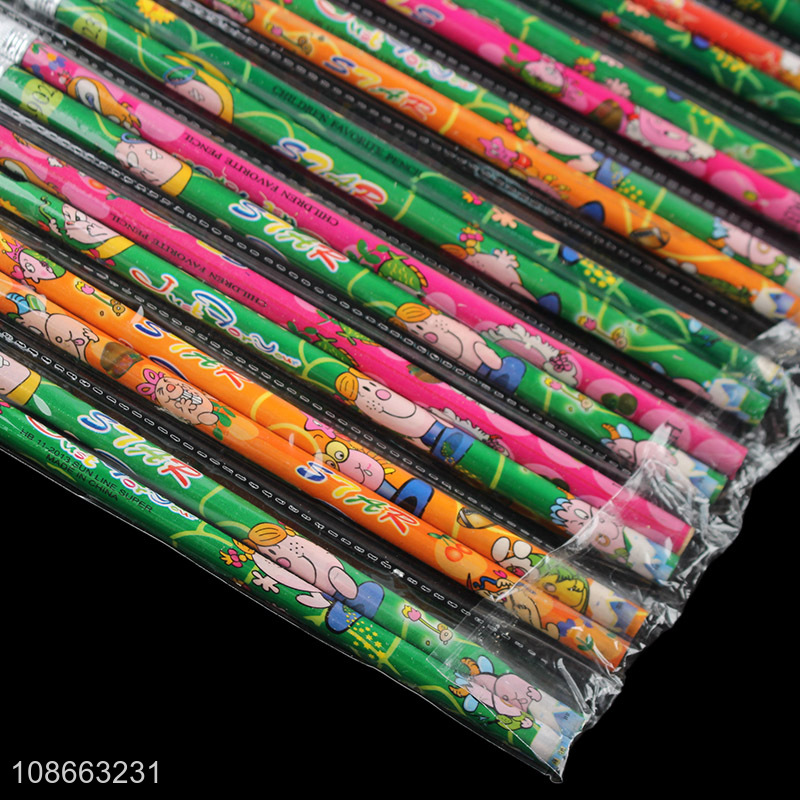 Wholesale 24pcs wood-cased hb pencils wooden pencils for students