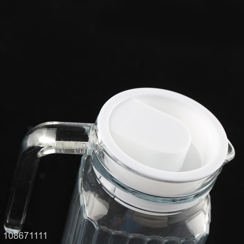 High quality 1100ml food grade lead free glass water jug fruit juice jug