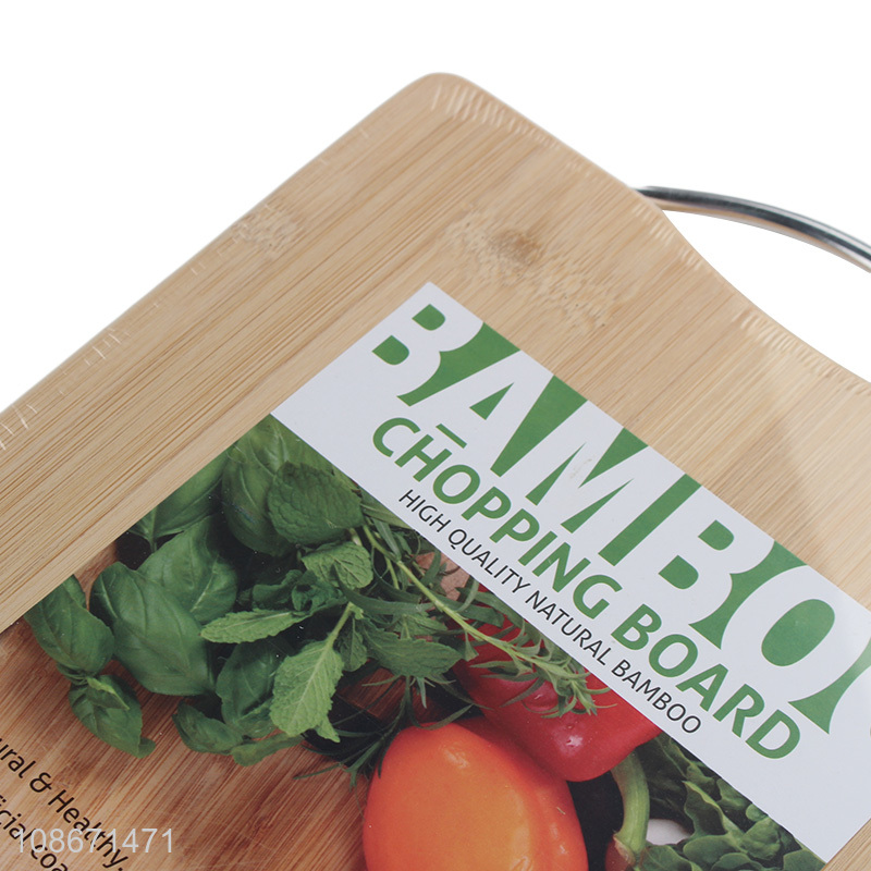 Good price eco-friendly natural bamboo chopping board with handle