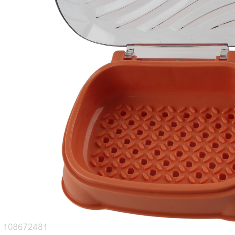 Good sale plastic bathroom accessories soap box with lid
