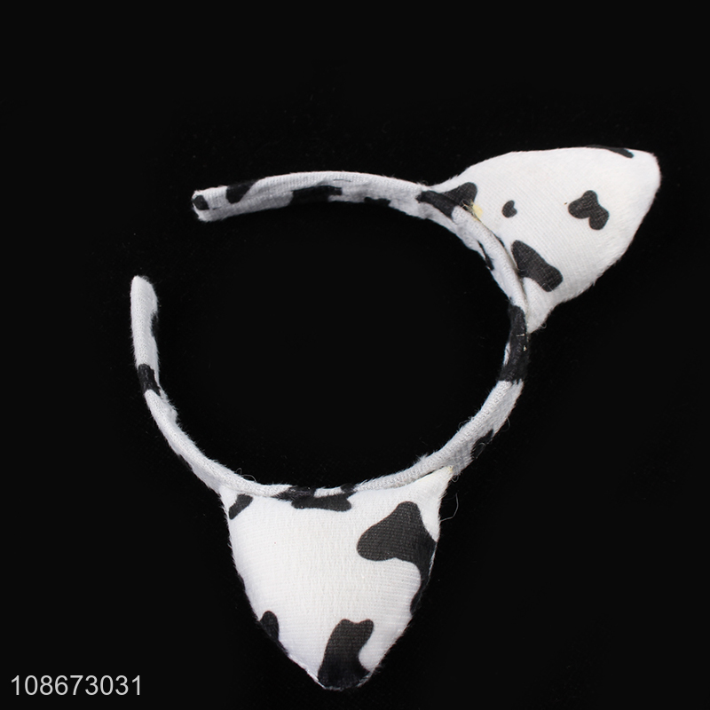 New product Halloween cow cosplay costume set with cow ear headband, tail and bow tie