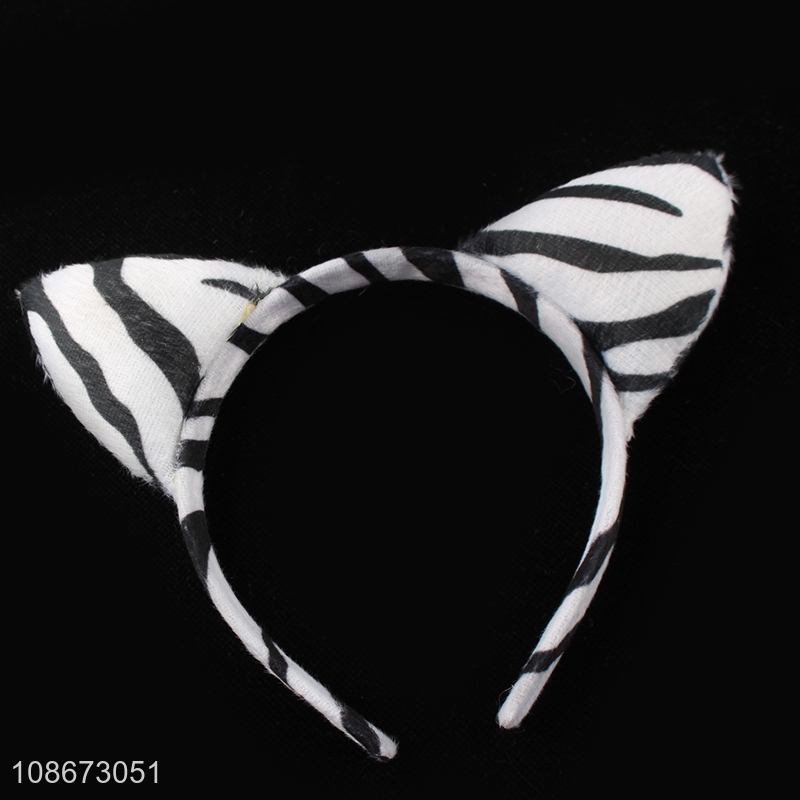Wholesale Halloween zebra cosplay costume set with zebra ear headband, tail and bow tie