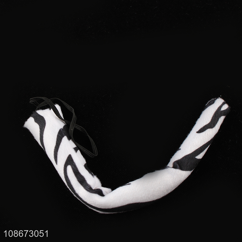 Wholesale Halloween zebra cosplay costume set with zebra ear headband, tail and bow tie