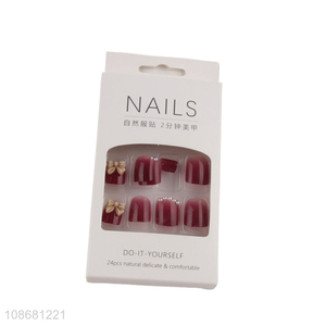 Hot sale 24pcs long lasting ballerina <em>fake</em> nails bridal <em>nail</em> tips