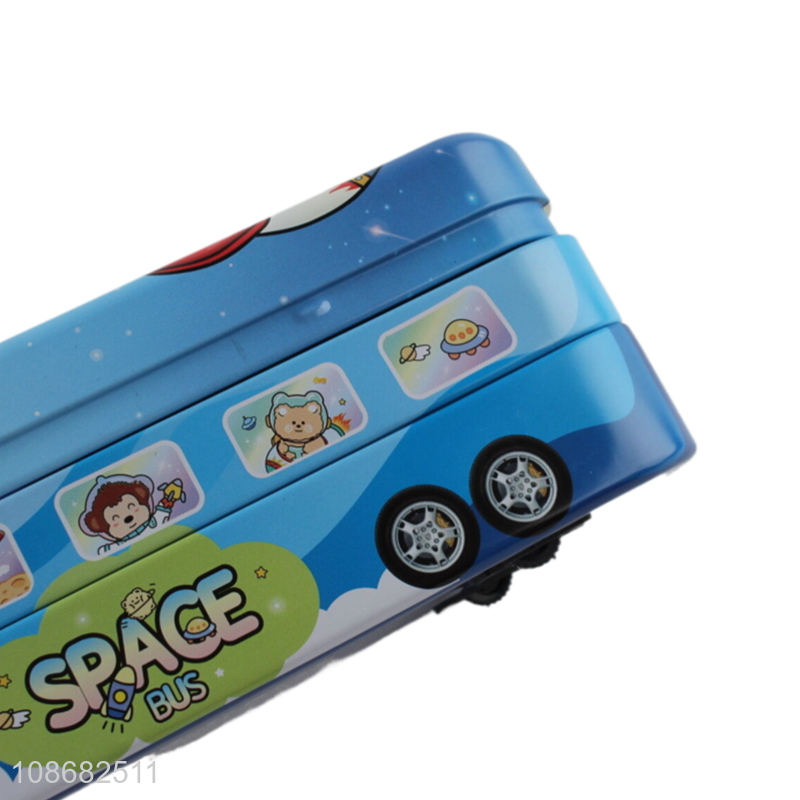 Hot items bus shape cartoon students stationery pencil case for sale