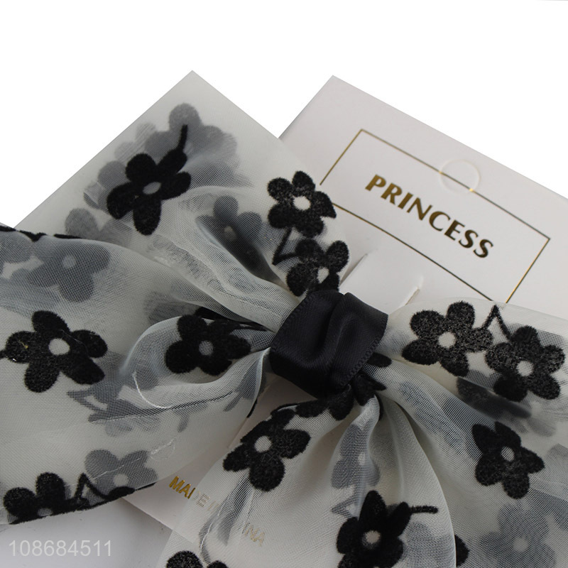 Hot selling fashion girls bow ribbon hair clips hairpin wholesale