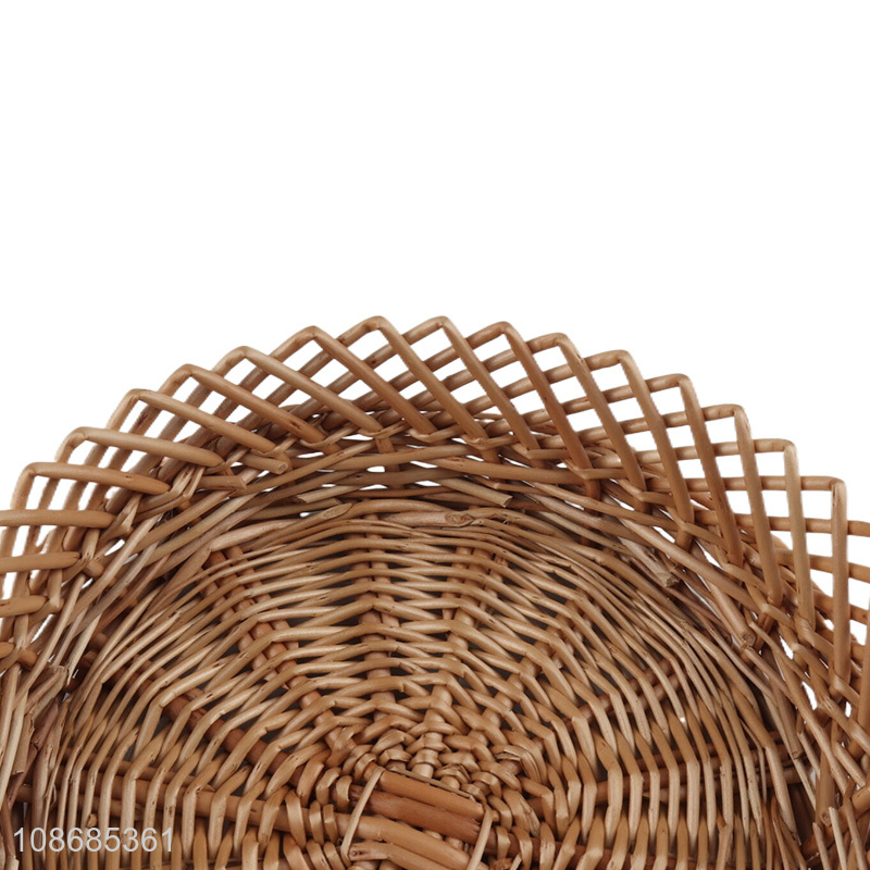 Wholesale 3pcs hand-woven wicker storage basket for kitchen counter organizing