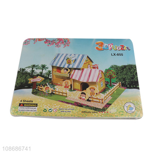 Hot product DIY 3D house puzzle kids educational puzzle toy