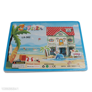 High quality 20 pieces 3D beach vacation puzzle model puzzles
