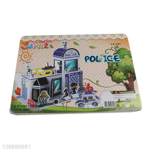 Wholesale 46 pieces 3D police station puzzle for boys girls