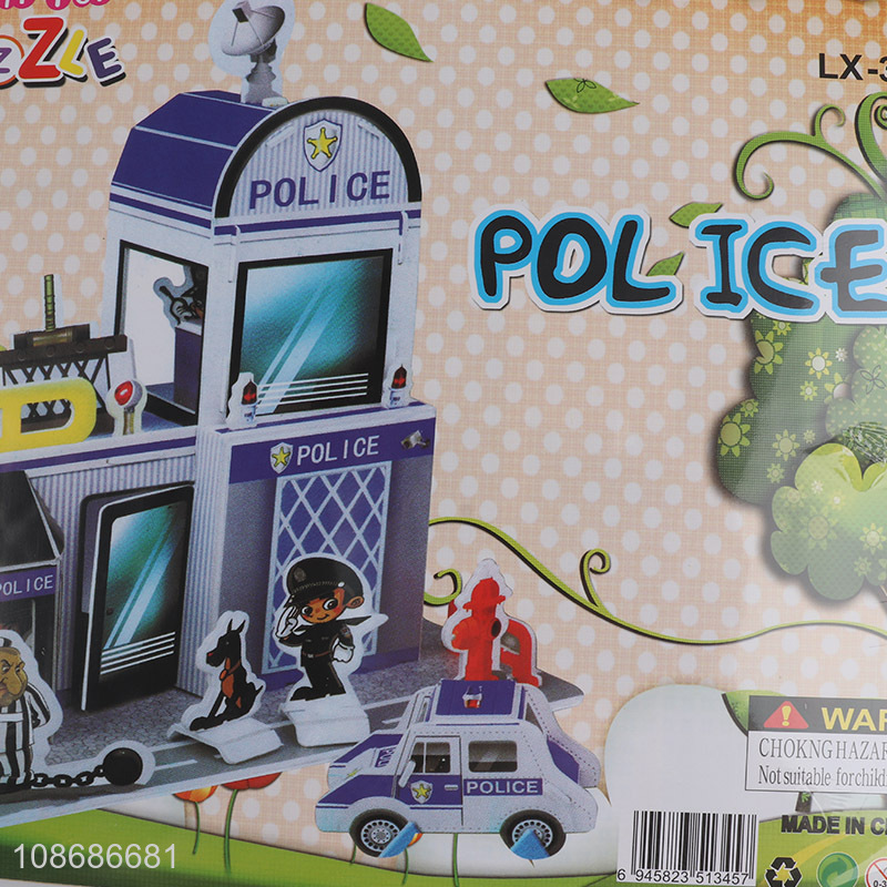 Wholesale 46 pieces 3D police station puzzle for boys girls