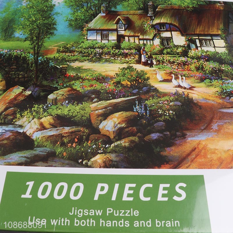 Wholesale 1000 pieces puzzle stone bridge jigsaw puzzle for teens