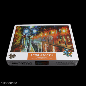 Factory price 1000 pieces puzzle rainy city night jigsaw puzzle
