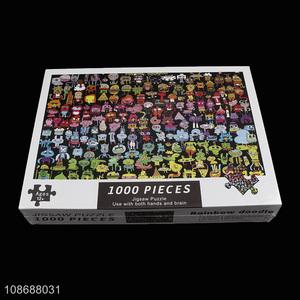 Factory supply 1000 pieces puzzle rainbow doodle jigsaw puzzle