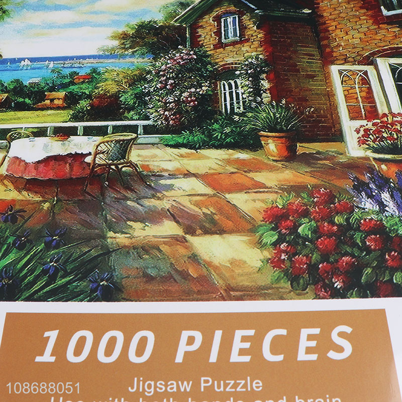 High quality 1000 pieces puzzle ocen view villa jigsaw puzzle